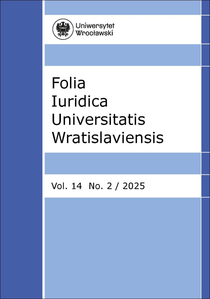okładka czasopisma Folia Iuridica Universitatis Wratislaviensis vol. 14 no. 2, 2025